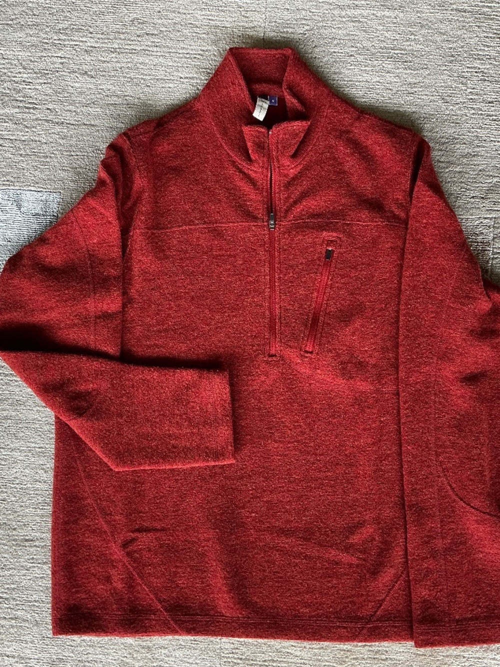 Ibex Men’s Medium Merino Wool Half-zip Sweater, nearly new